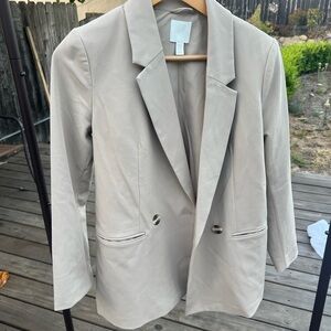 H&M Cream Blazer Contemporary Suit Jacket